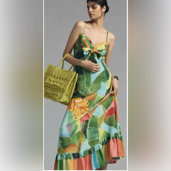 Farm Rio Tie-Waist Printed Dress Size Small NWT - Picture 1 of 14